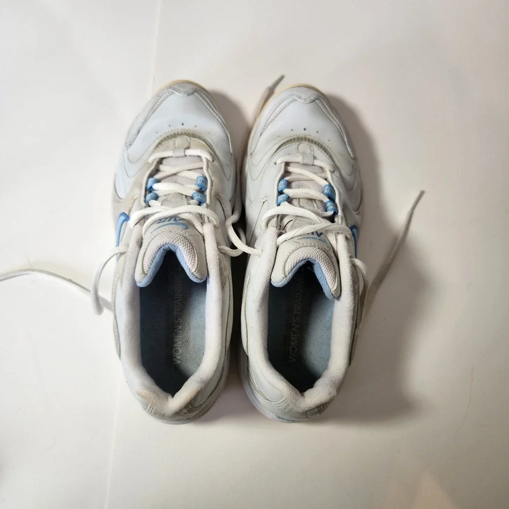 Nike Air Womens Training Shoes White Blue Vintage 2007 Y2K Sneakers 8.5 - Picture 5 of 11